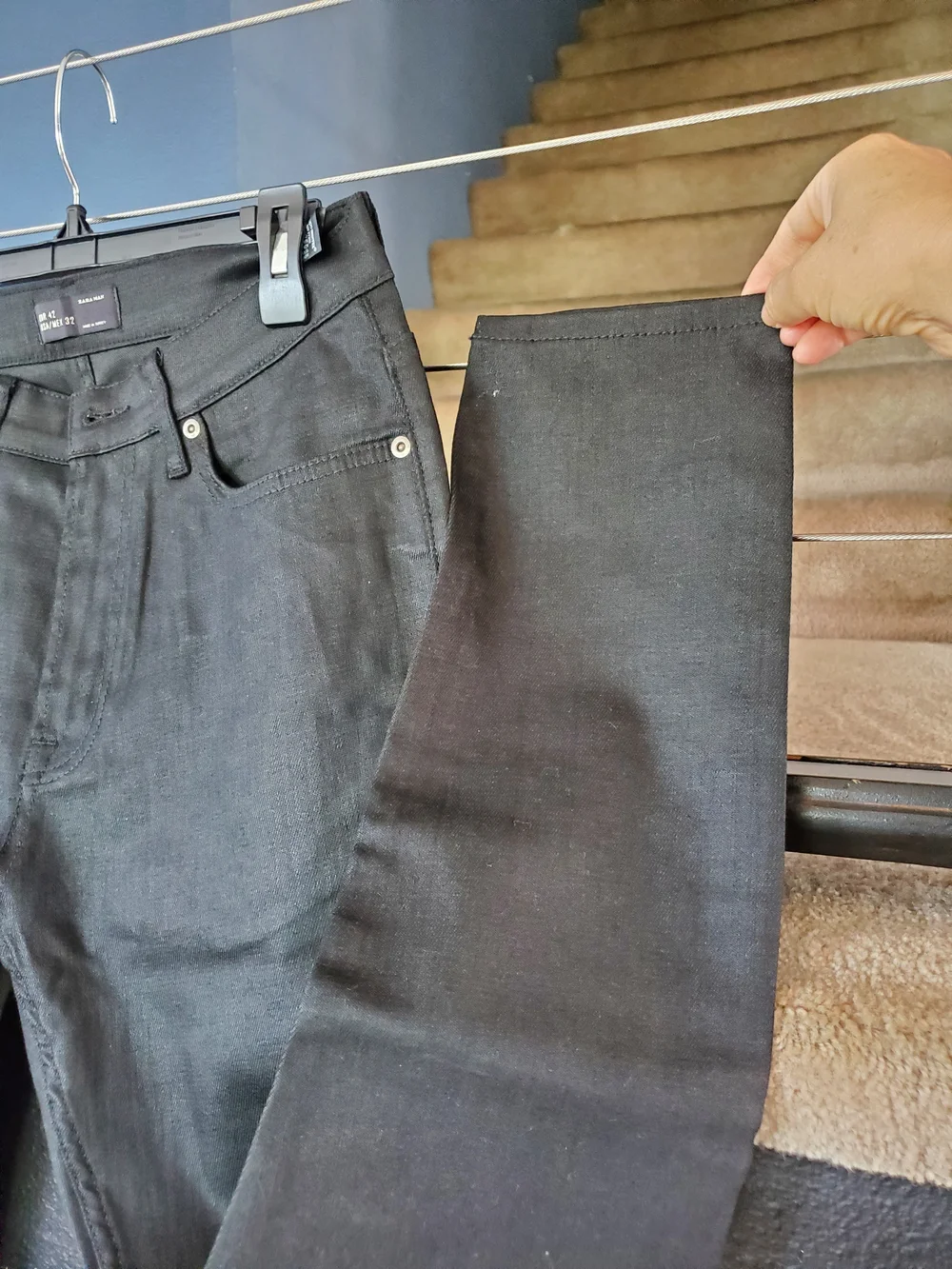 Zara Men's Skinny Jeans in Charcoal Black